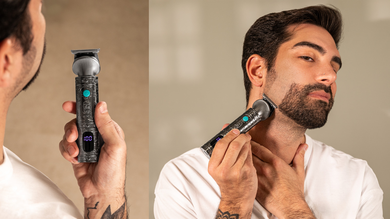 Perfilado personalizado: Cuatro peines de perfilado, en medidas de 1/3/5/7 mm, te permiten crear líneas definidas y detalles precisos en tu barba o cabello, adaptándose a tus preferencias con precisión