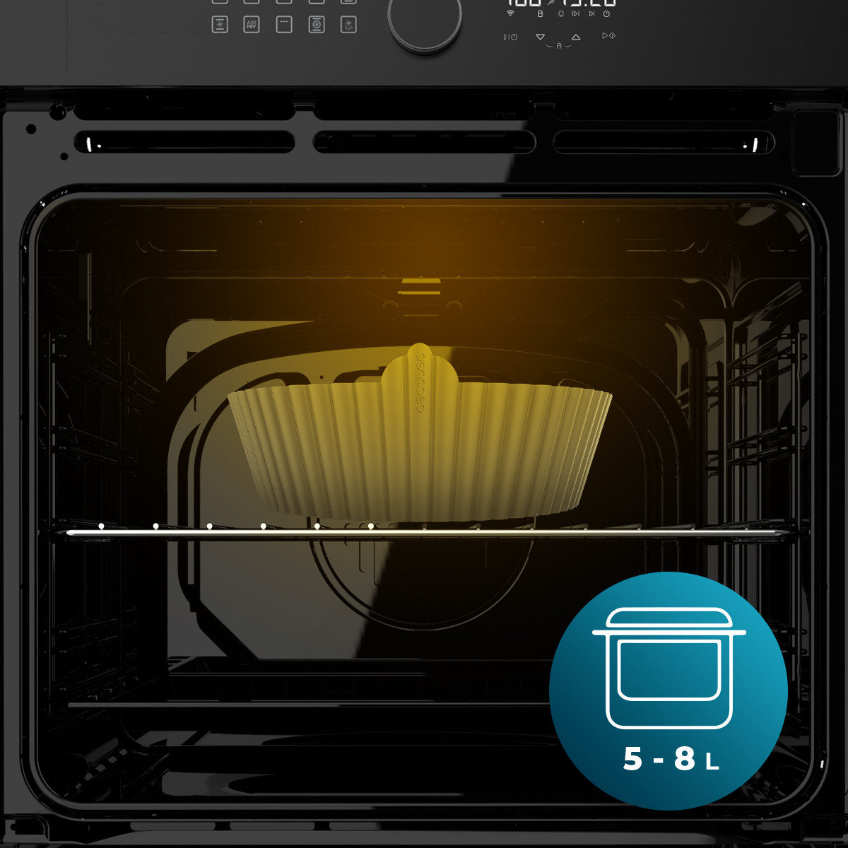 Con un tamaño adecuado de 22 x 6 cm para freidoras de aire de 5-8L, estas bandejas de silicona no solo son ideales para la freidora, sino que también son aptas para horno de microondas, vapor y más. Su superficie antiadherente facilita la limpieza, ya sea a mano o en el lavavajillas.