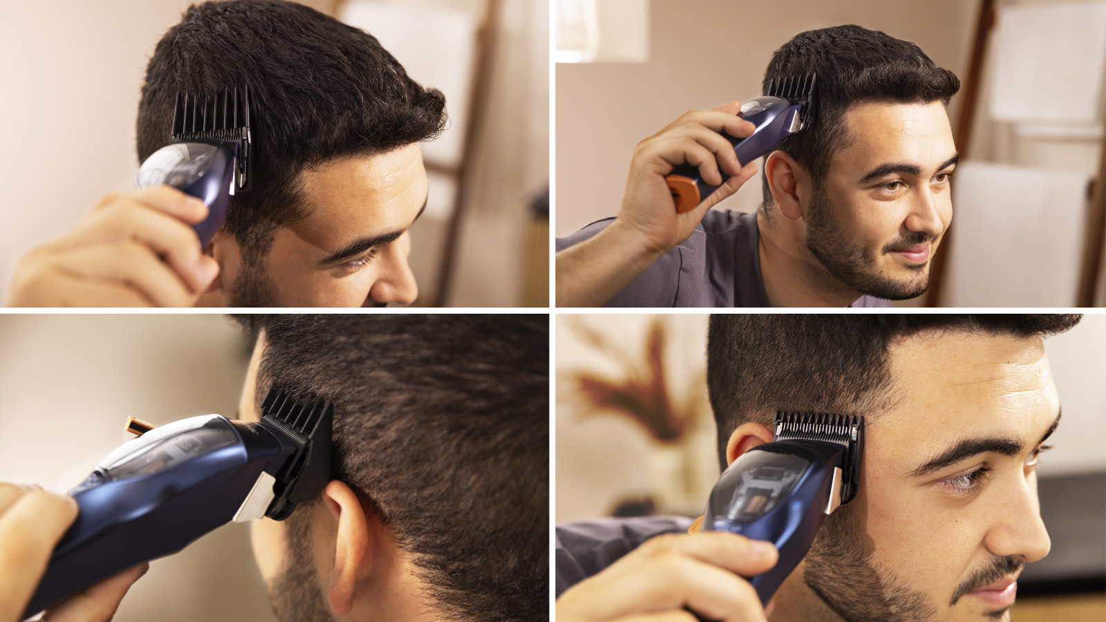Personaliza tu look con los 4 peines de longitud incluidos (3/6/9/13 mm) y la práctica palanca de ajustes.
