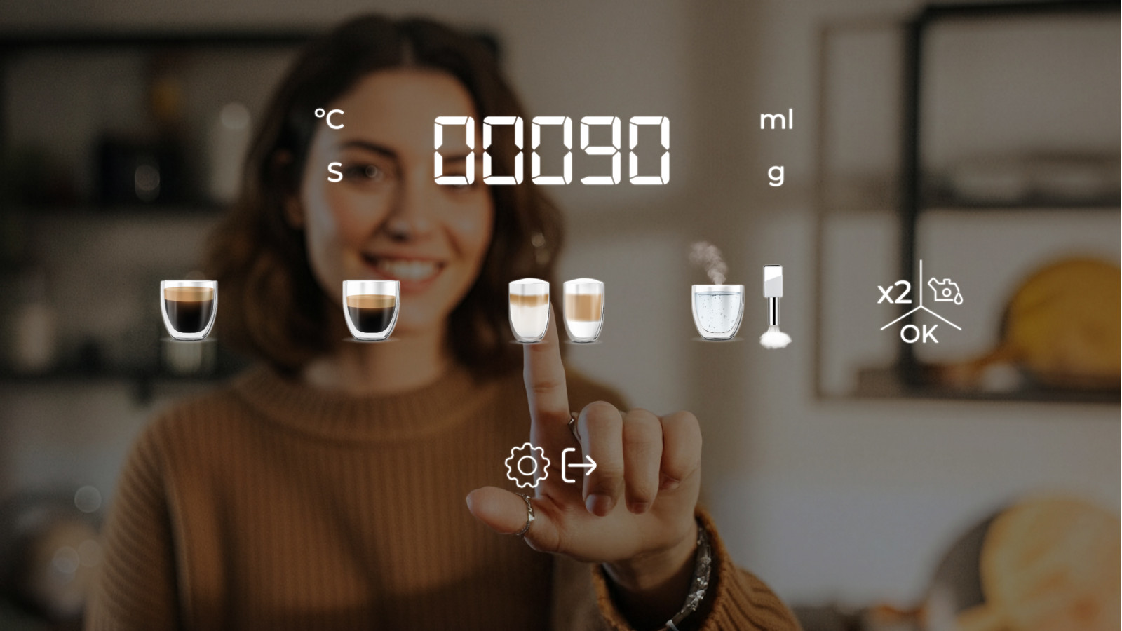 Se adapta a todos los gustos, puedes personalizar y memorizar fácilmente la cantidad y la intensidad del café.