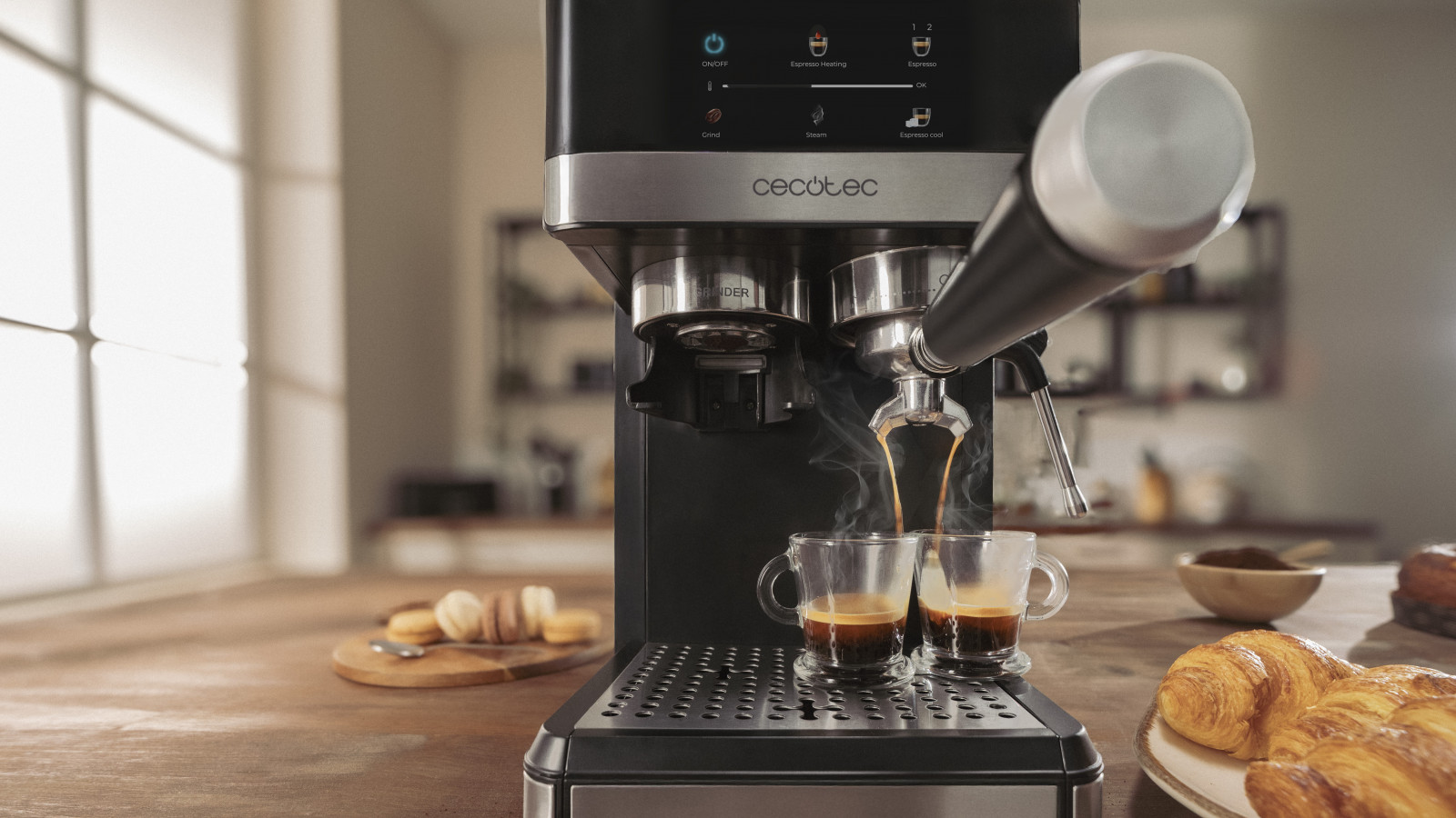 Con su potencia de 1350W, esta máquina de café asegura un calentamiento rápido y eficiente, permitiéndote disfrutar de un café perfecto en cuestión de minutos.