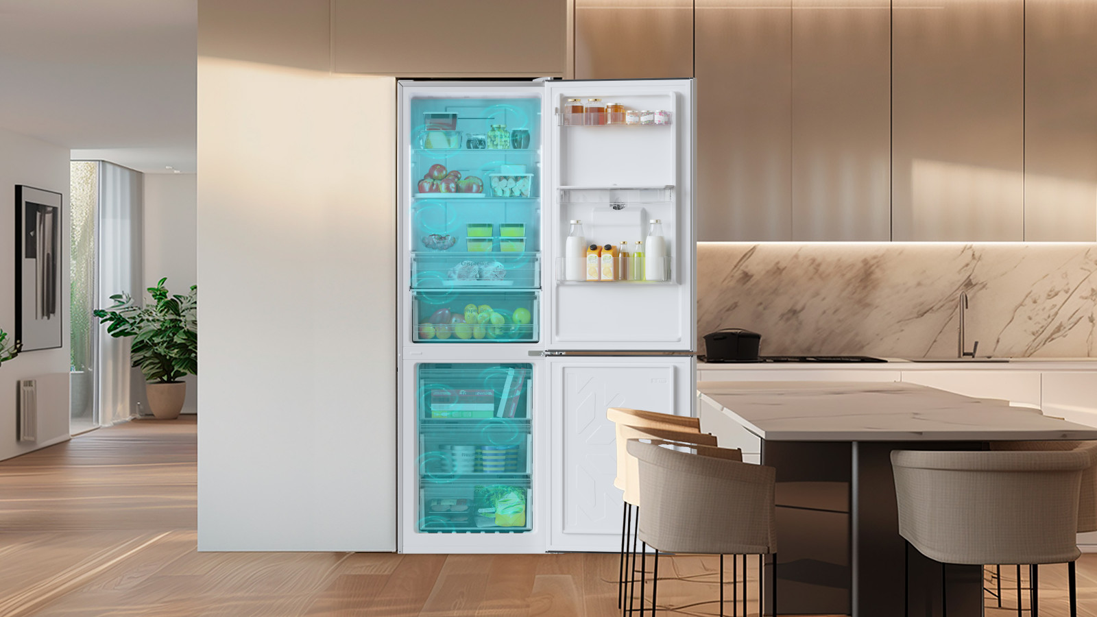 Sistema Fast Cooling permite una mayor rapidez en la refrigeración de los alimentos.