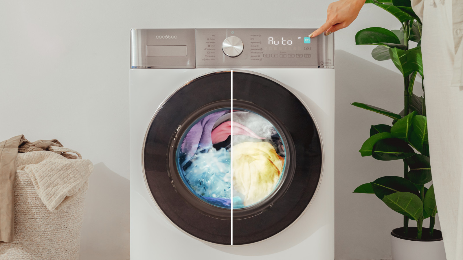 Fuzzy logic: tecnología que detecta la carga del lavado y optimiza el nivel de agua y tiempo de lavado, mejorando el rendimiento.