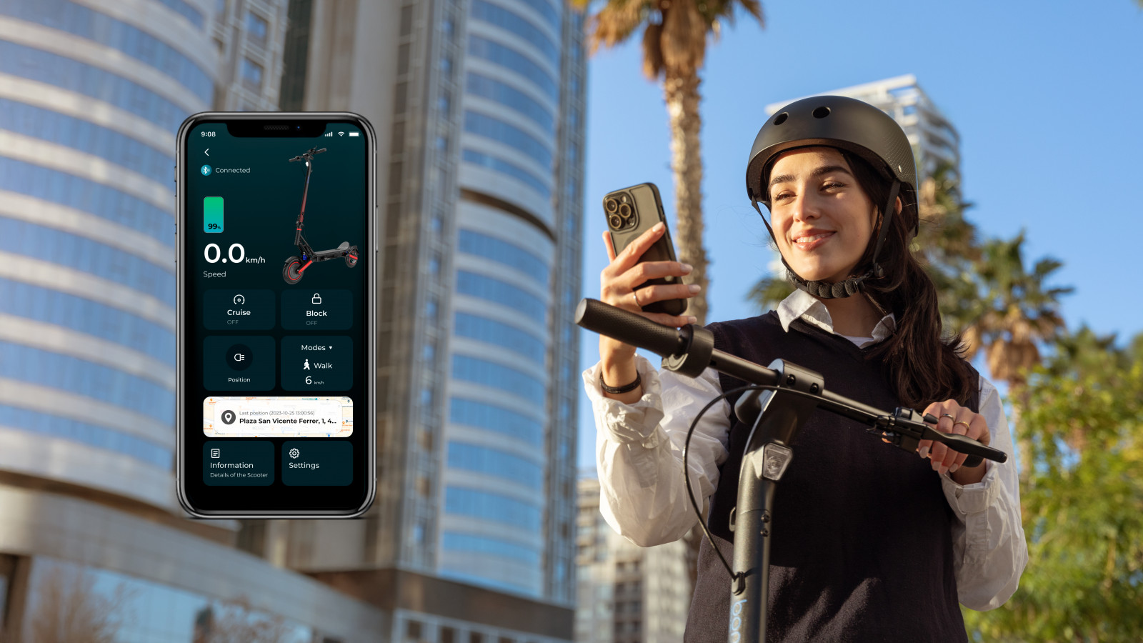 MANTENIMIENTO y SEGURIDAD
Gracias a su doble freno de disco trasero y de motor delantero con frenada E-ABS tienes asegurada una distancia de frenado óptima.
