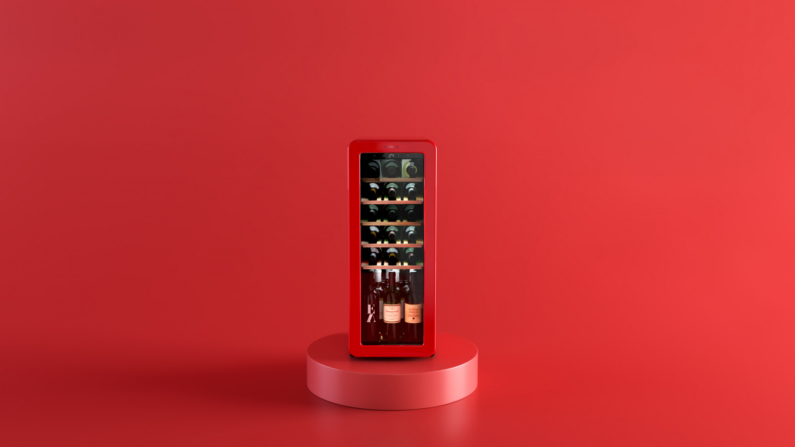 Vinoteca retro con capacidad 24 botellas: gran espacio en tamaño compacto que se adapta a todo tipo de estancias y diseños.
