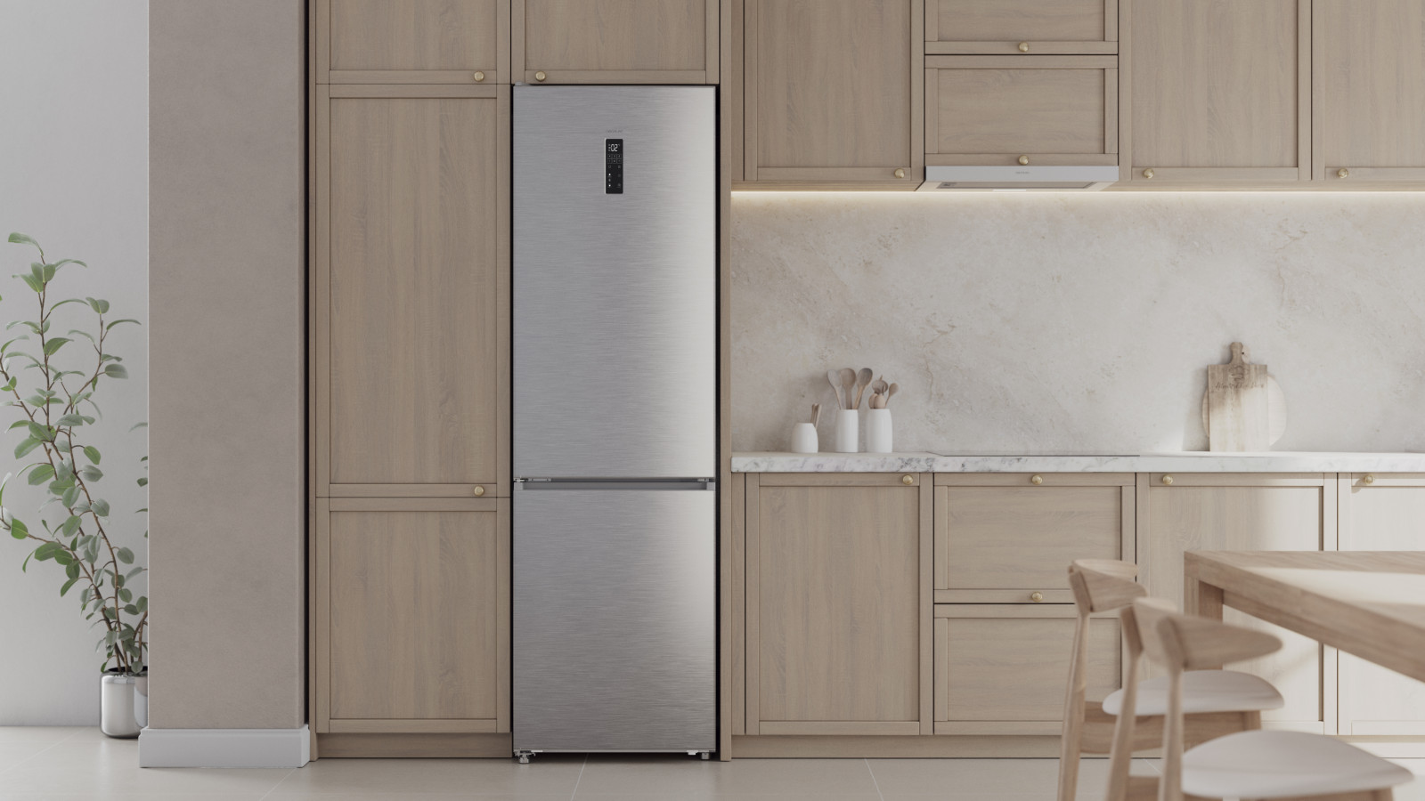 Descubre el Bolero CoolMarket Combi 456 Inox E, un frigorífico combi inox que redefine el almacenamiento en tu cocina. Con la tecnología MAX INSIDE y VIP Tech, maximiza el espacio interno sin aumentar el tamaño exterior, ideal para familias que necesitan más capacidad. La tecnología Cool Matrix asegura que cada rincón del frigorífico mantenga la temperatura perfecta, preservando la frescura de tus alimentos por más tiempo.