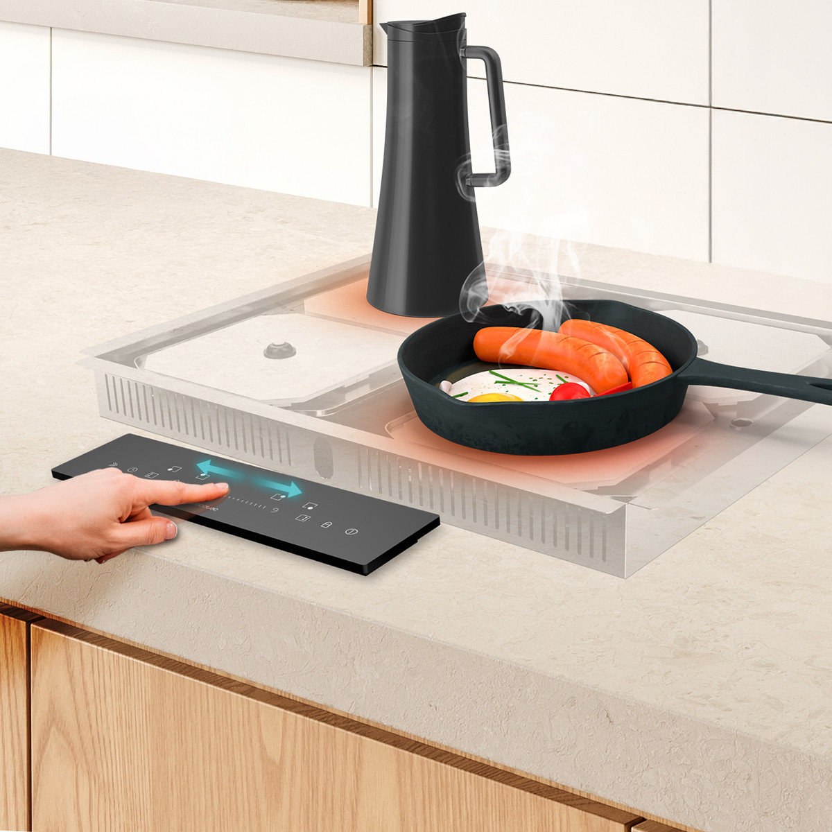 Cocina Adaptada a tus Necesidades. La Zona FullFlex te permite cocinar con recipientes de diferentes tamaños, usando cuatro zonas individuales o dos zonas flexibles. Además, con 9 velocidades de cocción y la función Booster, tendrás el control total de tus preparaciones.
