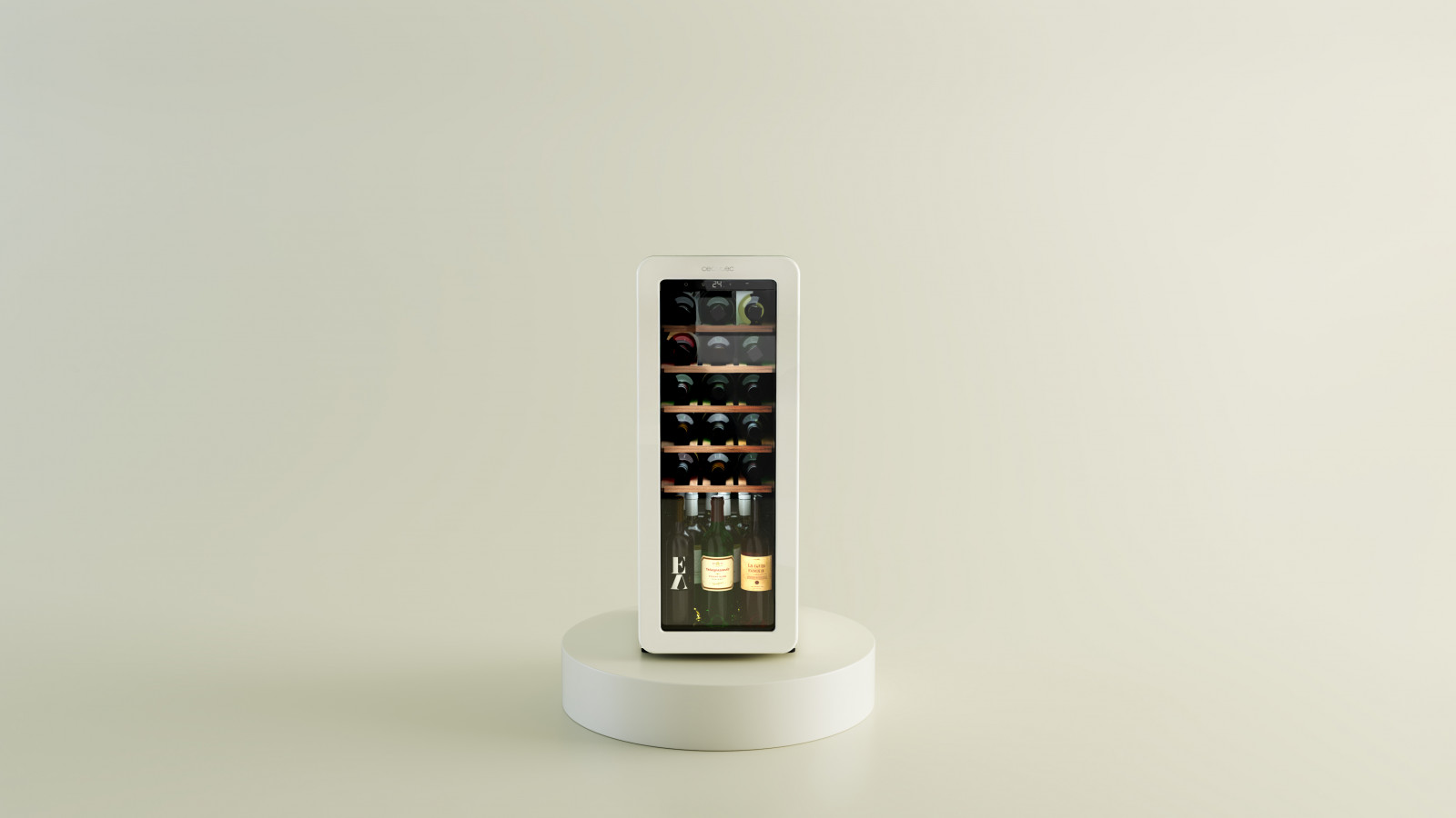 Vinoteca retro con capacidad 24 botellas: gran espacio en tamaño compacto que se adapta a todo tipo de estancias y diseños.