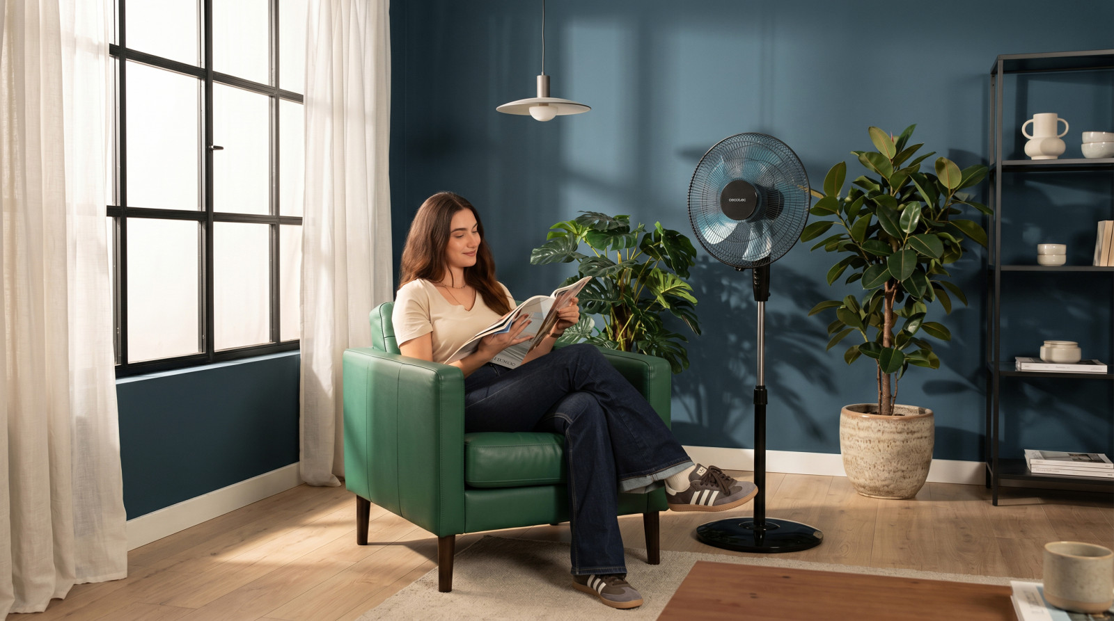 Gran potencia de 56 W que facilita la ventilación de la estancia que junto con su motor aporta una gran calidad, eficiencia y durabilidad al ventilador, además de colaborar en su proceso de ventilación de una manera totalmente segura.