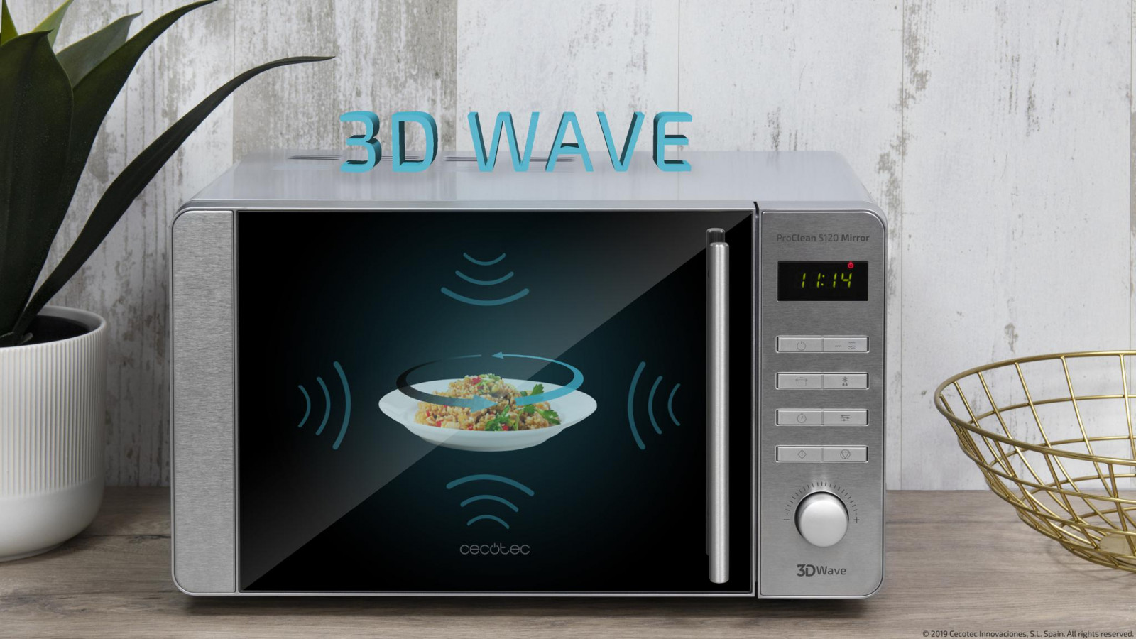 700 W de potencia microondas en 5 niveles; grill de 800 W con resistencias halógenas más eficientes; modo de descongelación que se adapta a todos los alimentos