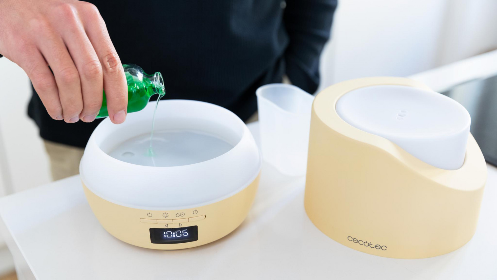 Difusor de aromas con una gran capacidad de 500 ml que permite su uso de manera prolongada sin tener que rellenar el depósito.