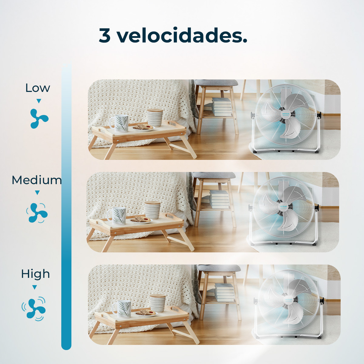 Profunda sensación de aire fresco con el máximo silencio y confort. Cumple con la normativa vigente en cuanto a seguridad y protección del medio ambiente.
Integra el sistema de seguridad TermoSafe para alargar la vida útil del ventilador. Acabados cromados de máxima calidad.