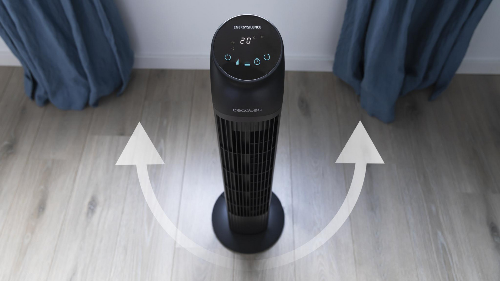 Las 33 pulgadas de altura del ventilador, equivalentes a 84 cm, suponen un gran flujo de aire para intensificar el proceso de ventilación. Oscilación automática de 70º que facilita la distribución del aire fresco en la estancia en la cual sea ubicado.