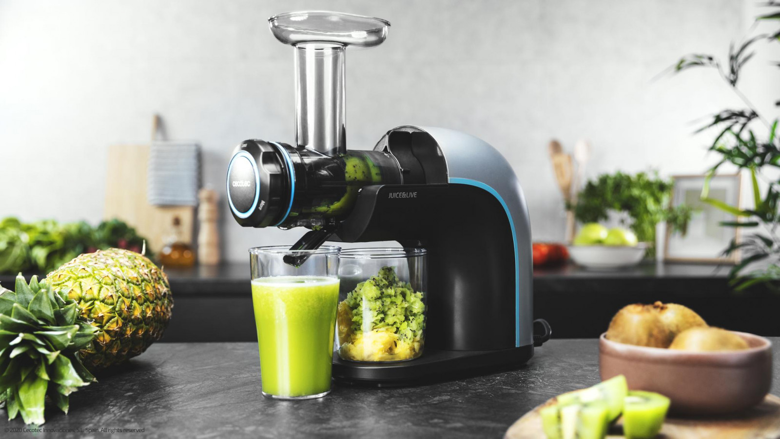 150 W de motor DC para procesar las frutas y verduras más duras sin esfuerzos.