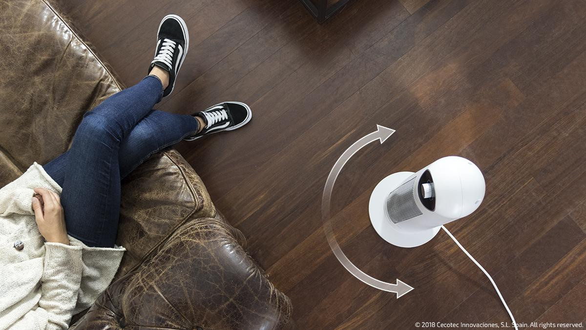 Cuenta con 3 modos de funcionamiento: Modo Eco: 1200 W, Modo Turbo: 2200 W y Modo Cool: función ventilador. El calefactor cerámico cuenta con el tip-over safety system, un sensor antivuelco que en caso de desplazarse a una posición no habitual o caerse se detiene automáticamente.