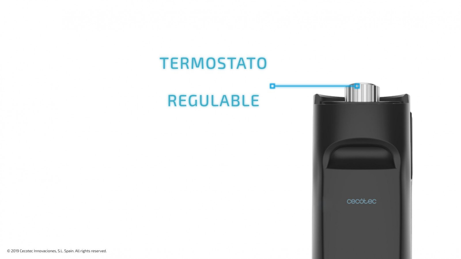 Posee un termostato regulable, gracias al cual se puede seleccionar entre 3 niveles de potencia para adaptar el funcionamiento según la necesidad.
