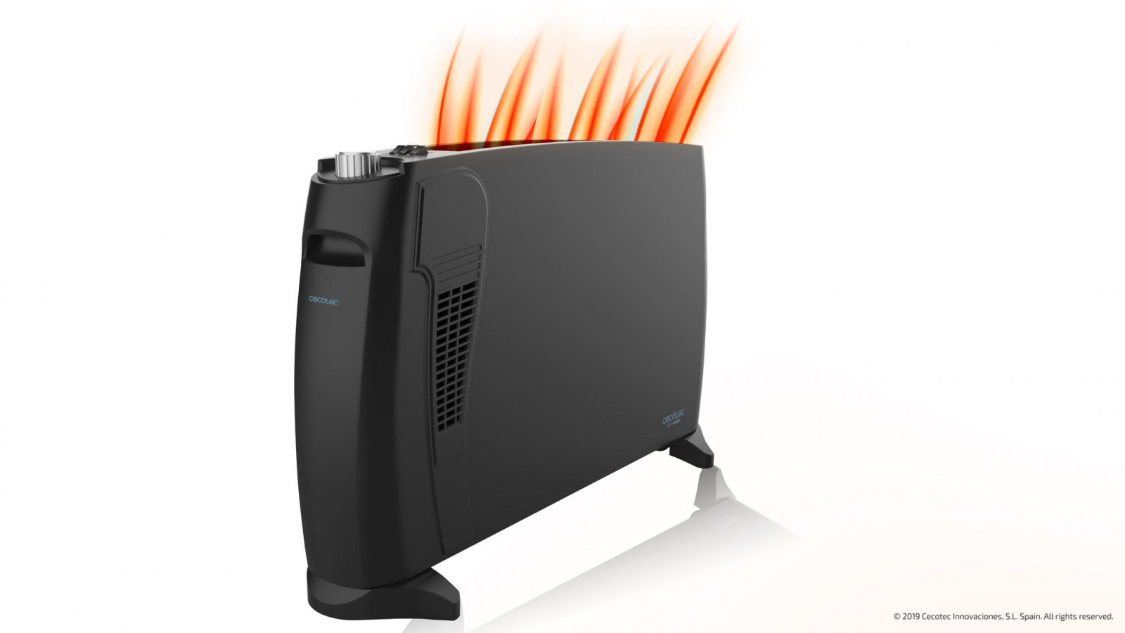 Cuenta con 4 modos de funcionamiento: modo Ventilador, modo Eco (750 W), modo Medium (1250 W) y modo Turbo (2000 W). Su funcionamiento silencioso permite utilizar el convector en momentos de tranquilidad como leer o ver la televisión.