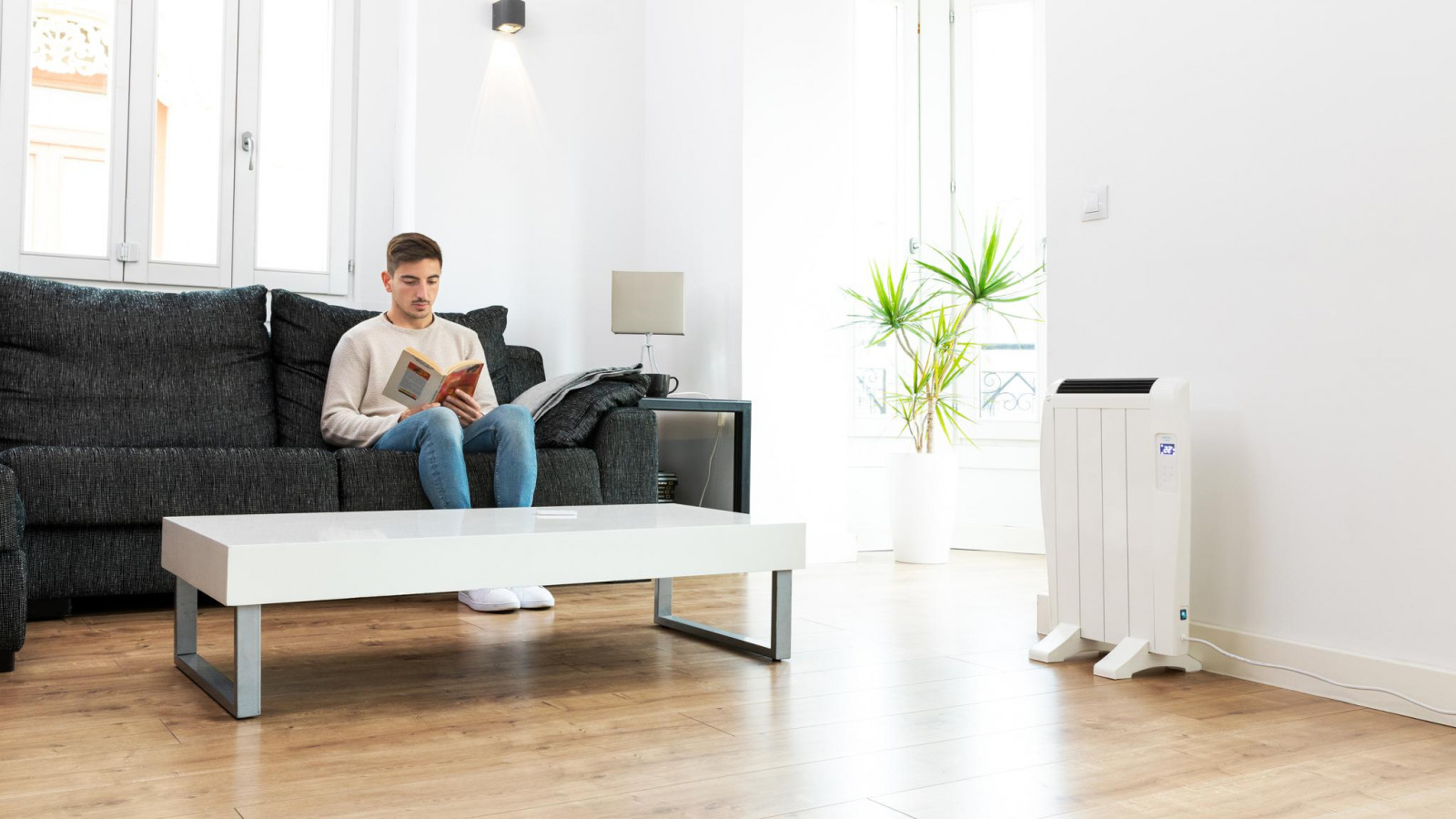 El emisor térmico cuenta con 4 elementos y una gran potencia de 600 W con los que calentar rápidamente la estancia en la cual sea ubicado.