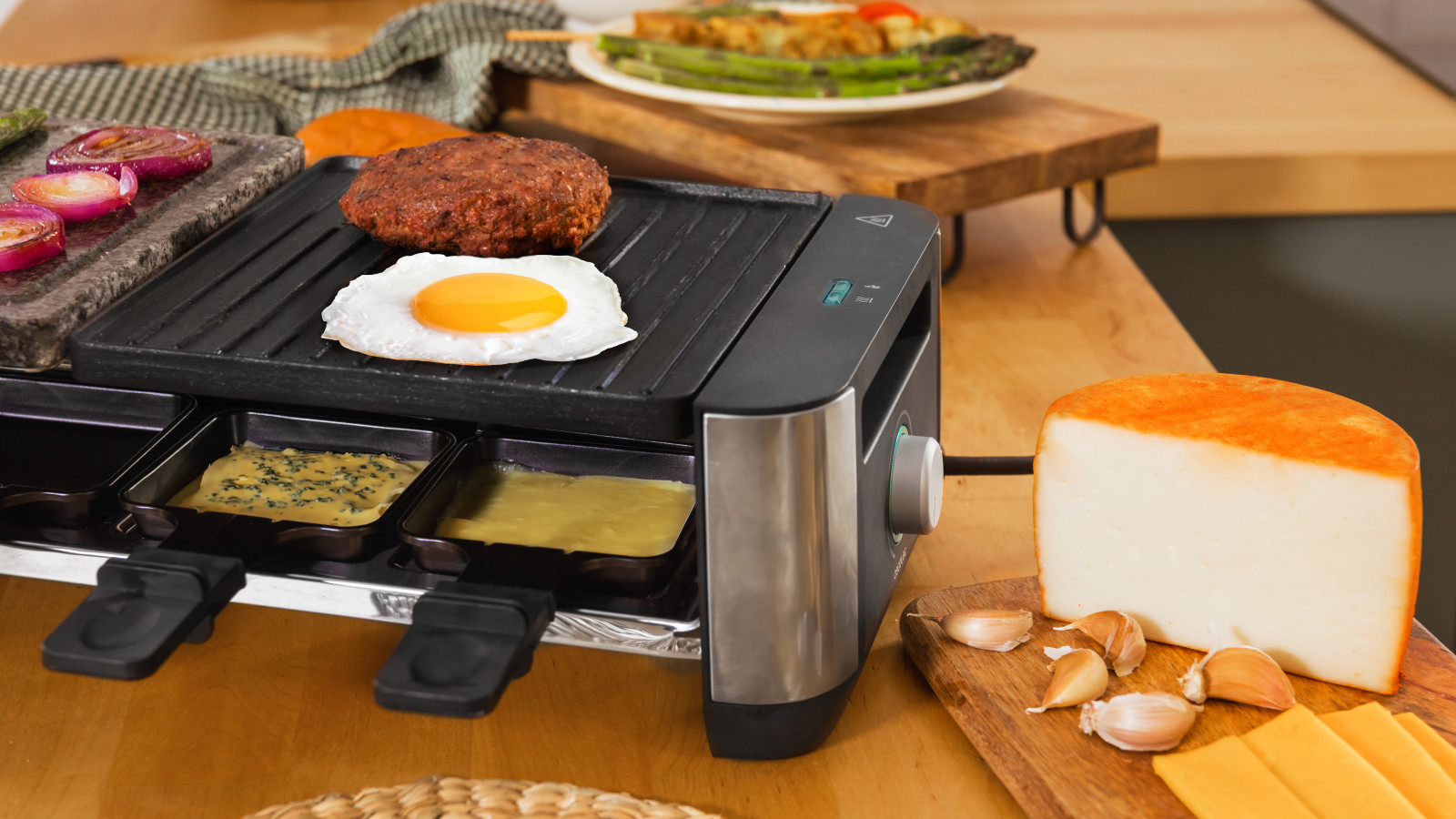 Raclette para hasta 8 personas.