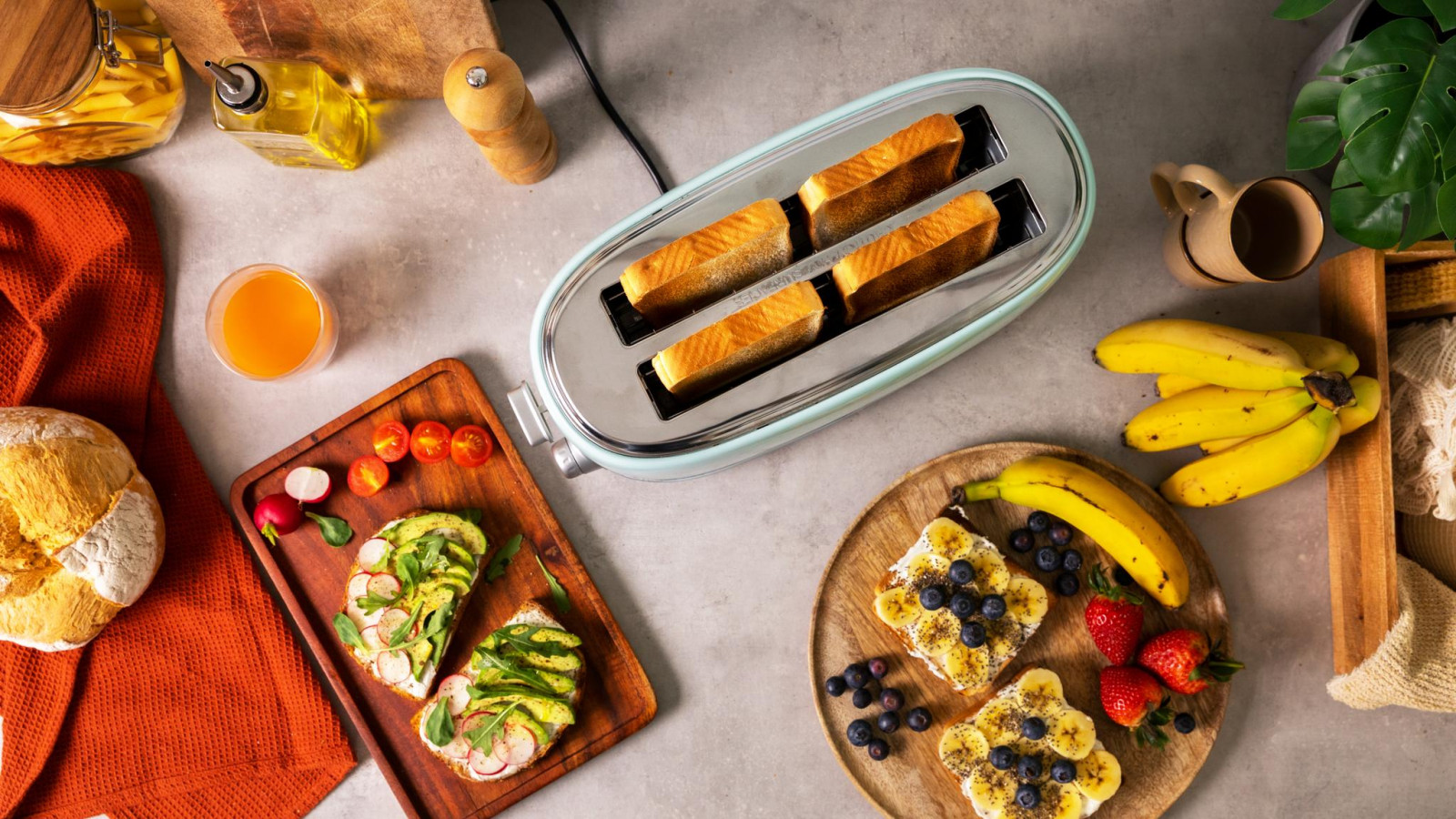 Potencia regulable, 6 posiciones de tostado para un resultado al gusto.