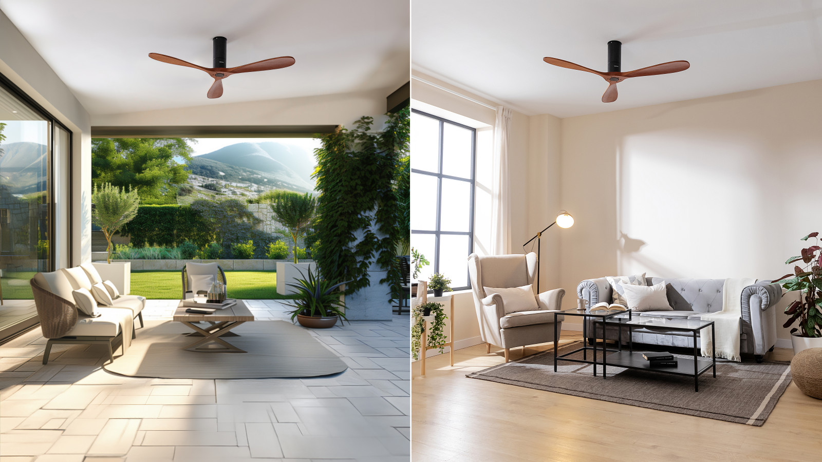 Su control por Wi-Fi mediante un Smartphone permite seleccionar las distintas configuraciones de funcionamiento del ventilador y controlarlo de manera remota. Además, incluye un mando a distancia el cual hace aún más cómodo y sencillo el control del ventilador.