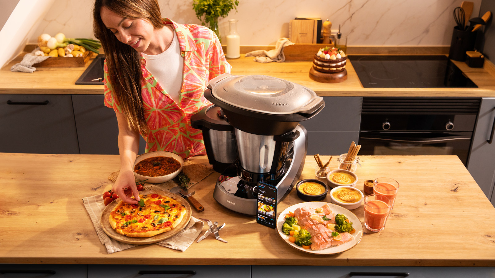 Robot de cocina multifunción con 37 funciones.