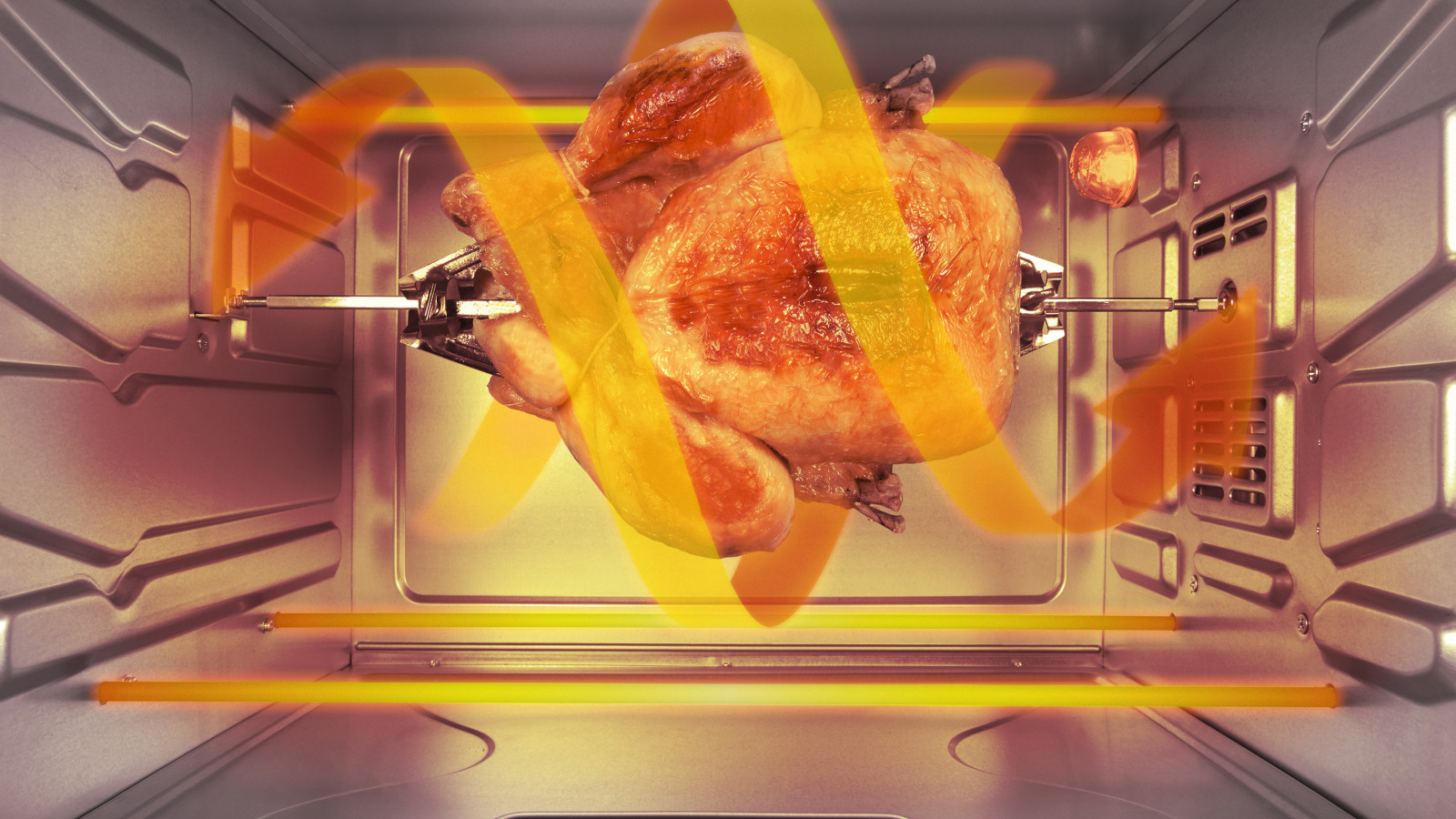 Cocina por convección de forma homogénea con el aire que envuelve los alimentos y consigue platos tiernos y sabrosos.