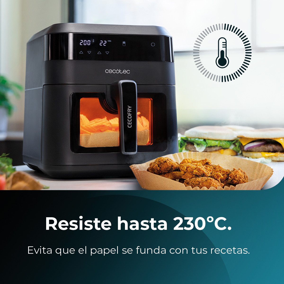 Al colocarlo en tu freidora de aire, actúa como una barrera protectora que mantiene tu aparato limpio y libre de comida pegada. Así, podrás disfrutar de tus platillos favoritos sin preocuparte por la limpieza posterior.