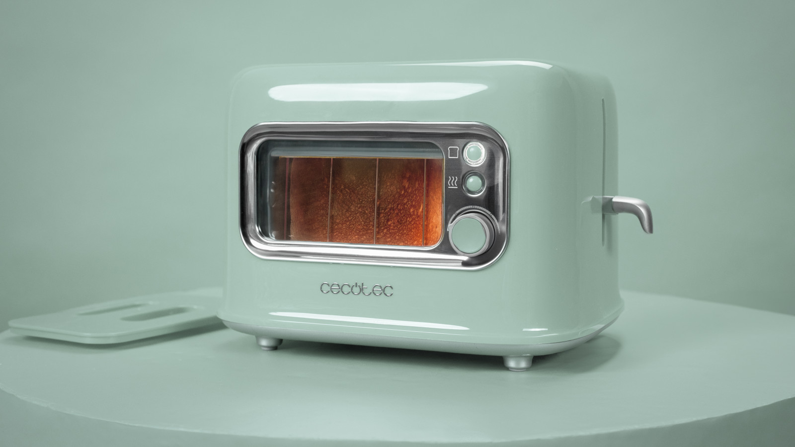 Diseño moderno: la tostadora tiene un diseño retro en verde que la hace lucir elegante y moderna en cualquier cocina.
