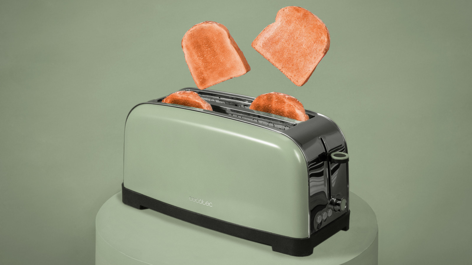 Tostador de doble ranura larga y potente: 1500 W de potencia y ranura ancha de 3,8 cm para panes gruesos.