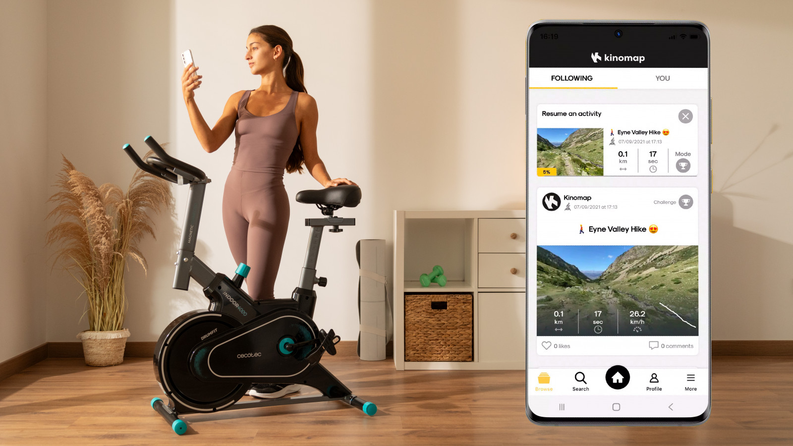 El volante de inercia de 4 kg te proporcionará una buena intensidad de entrenamiento.