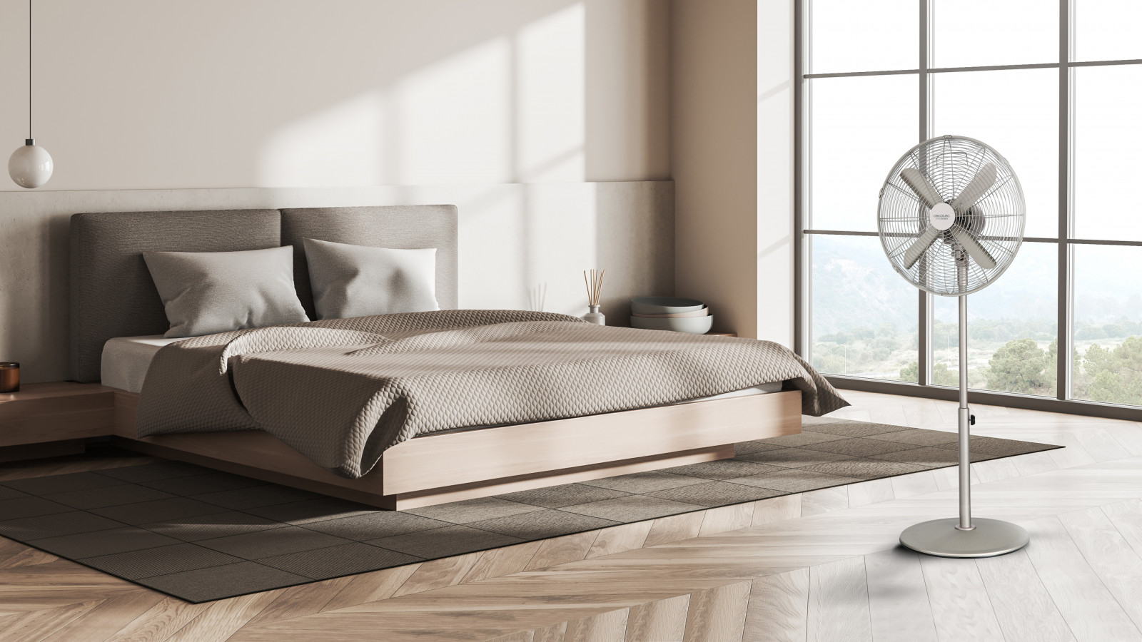 Gran potencia de 50 W que facilita la ventilación de la estancia que junto con su motor de cobre aporta una gran calidad, eficiencia y durabilidad al ventilador, además de colaborar en su proceso de ventilación.