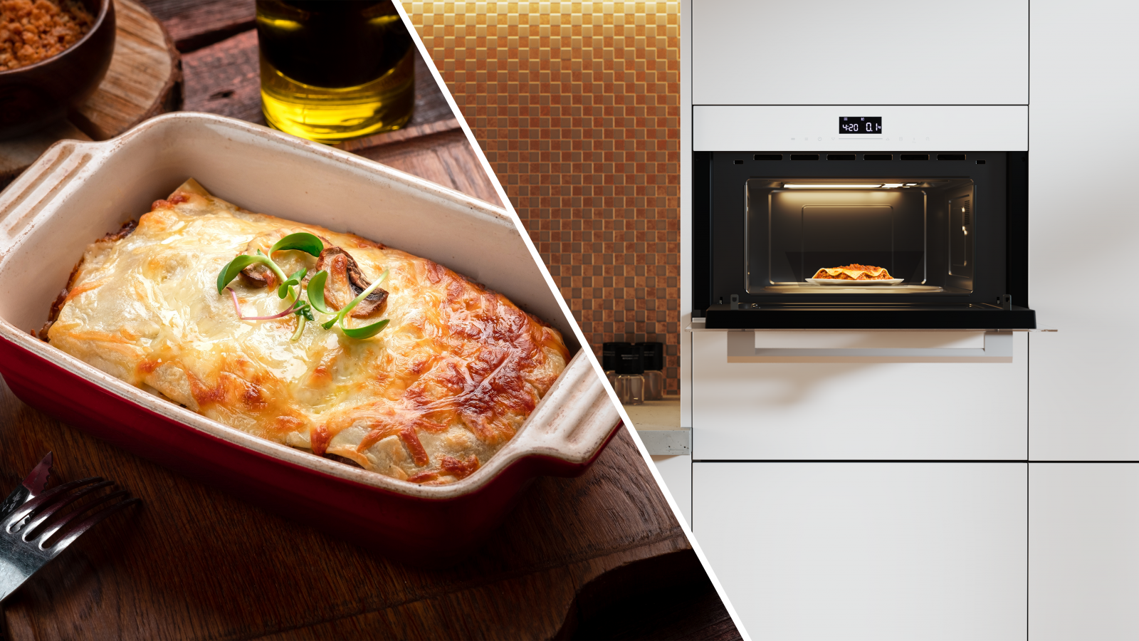 Control fácil y cómodo. Controla todas las funciones desde su panel táctil y consigue recetas perfectas con un solo toque. Menús automáticos para que cocines con un toque. El microondas marca el tiempo y temperatura de forma automática para que puedas cocinar con un solo toque.