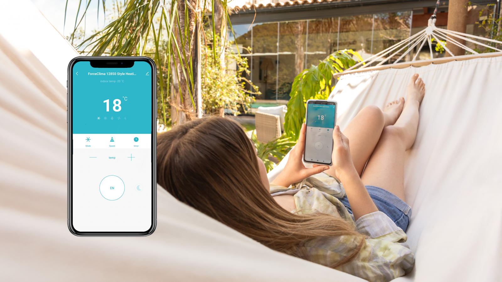 5 modos de funcionamiento: modo Ventilador, modo Refrigeración, modo Calefacción, modo Deshumidificación (capaz de captar hasta un máximo de 24 litros al día) y modo Noche. 2 velocidades del aire acondicionado: adapta su funcionamiento según la necesidad de cada momento. Podrás elegir entre velocidad Baja o Low y velocidad Alta o High.