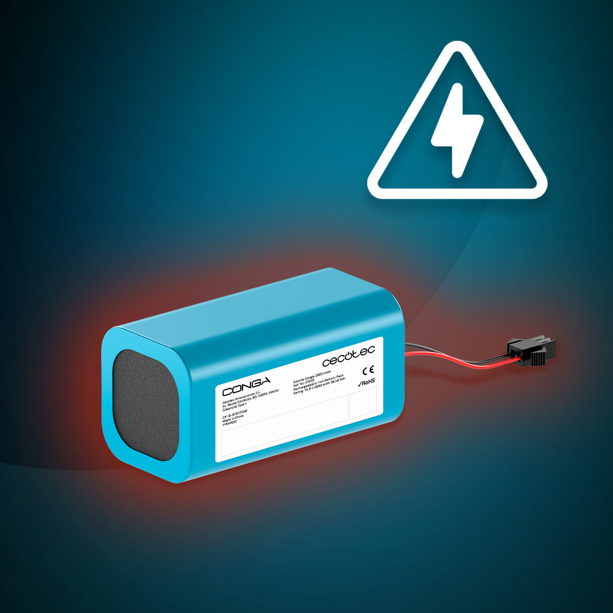 La batería de 2600mAh proporciona de 100 a 180 minutos de duración cuando está completamente cargada.
