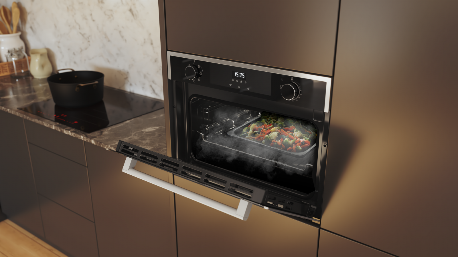 Cooling Fan: Sistema de ventilación de aire para una óptima refrigeración del horno durante y después del cocinado. Potencia de 2600 W: prepara todo tipo de recetas gracias a su enorme potencia.