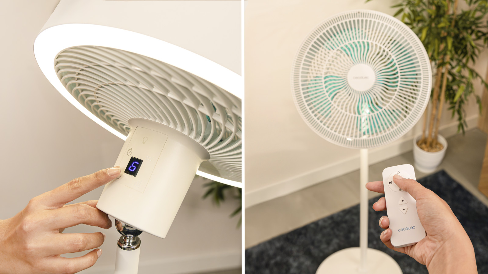 Hasta 8 horas: posee un temporizador programable hasta un máximo de 8 horas, que permite seleccionar el tiempo de funcionamiento deseado y, tras el mismo, hacer que el ventilador se apague de forma automática.