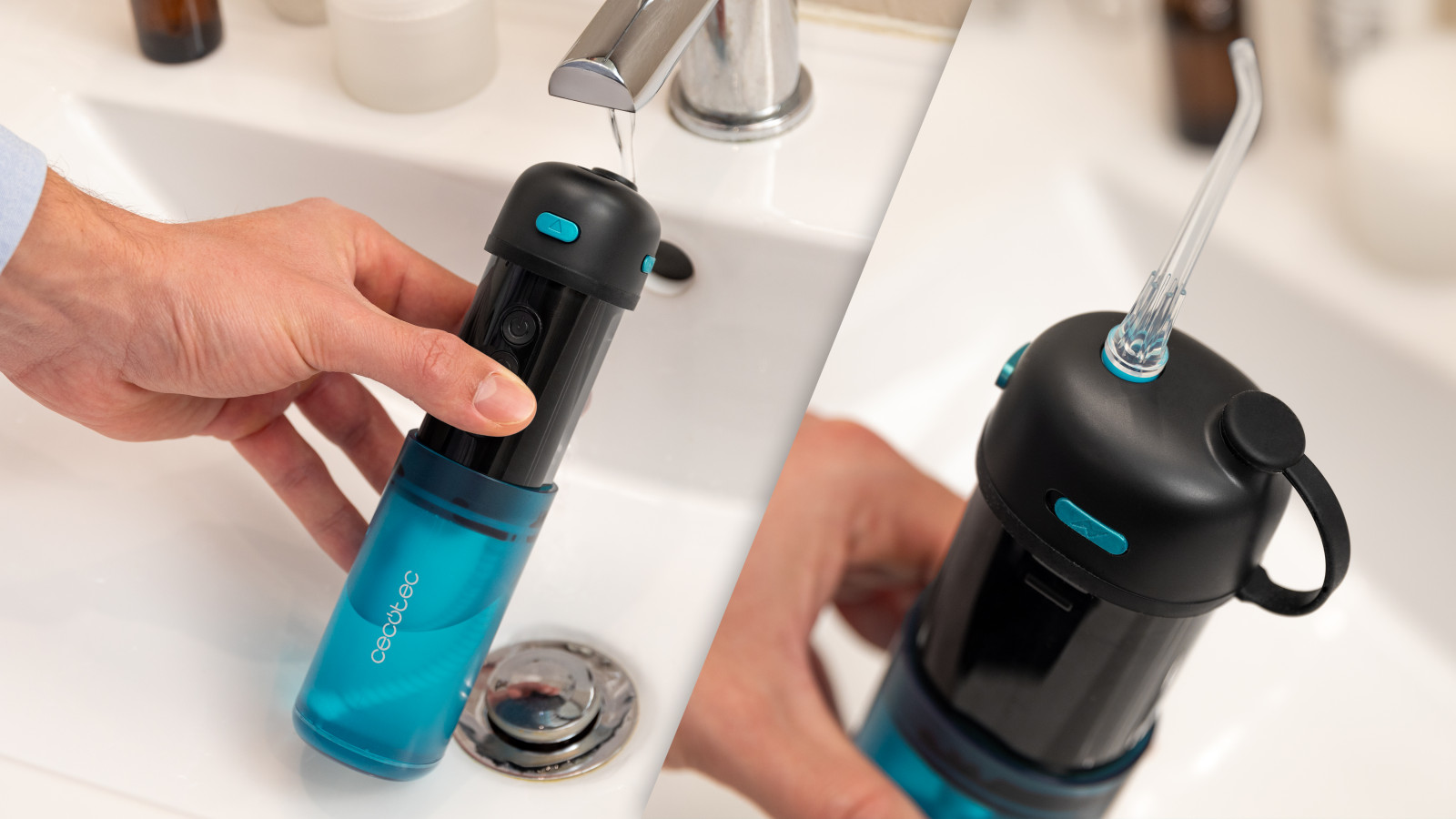 Capacidad ideal: con un tanque de agua de 150 ml, este irrigador proporciona suficiente capacidad para una limpieza completa y efectiva de tus dientes y encías, sin necesidad de recargas frecuentes durante tus desplazamientos.