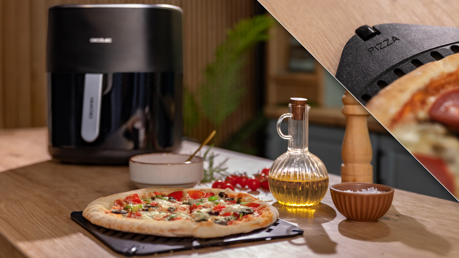 12 menús: selecciona en su display el menú que más se adapte a tu receta y olvídate, la Cecofry marca el tiempo y temperatura de forma automática para conseguir el punto.