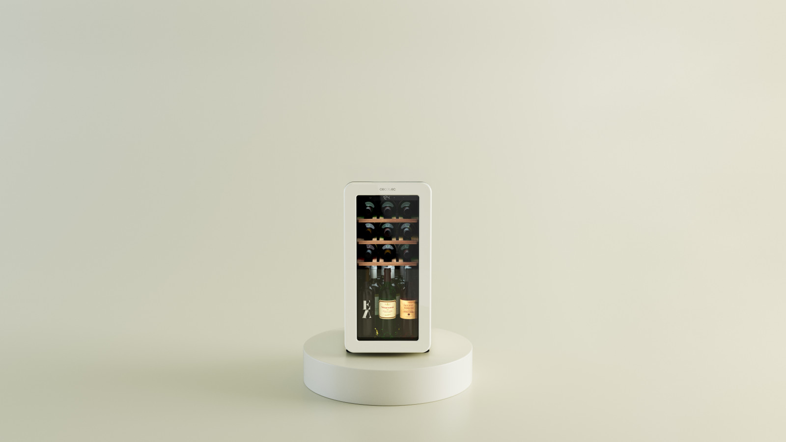 Vinoteca retro con capacidad 18 botellas: gran espacio en tamaño compacto que se adapta a todo tipo de estancias y diseños.