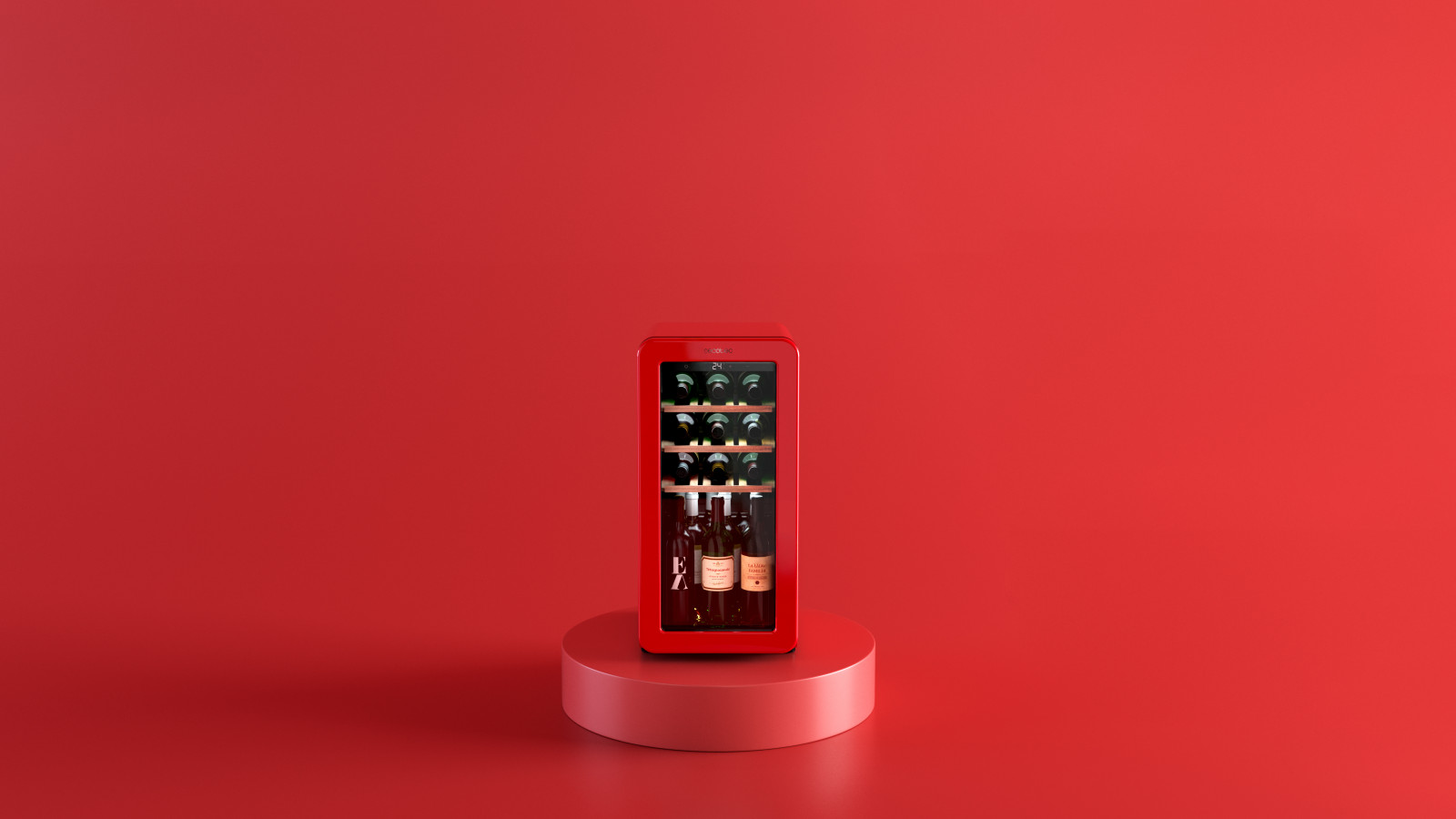 Vinoteca retro con capacidad 18 botellas: gran espacio en tamaño compacto que se adapta a todo tipo de estancias y diseños.