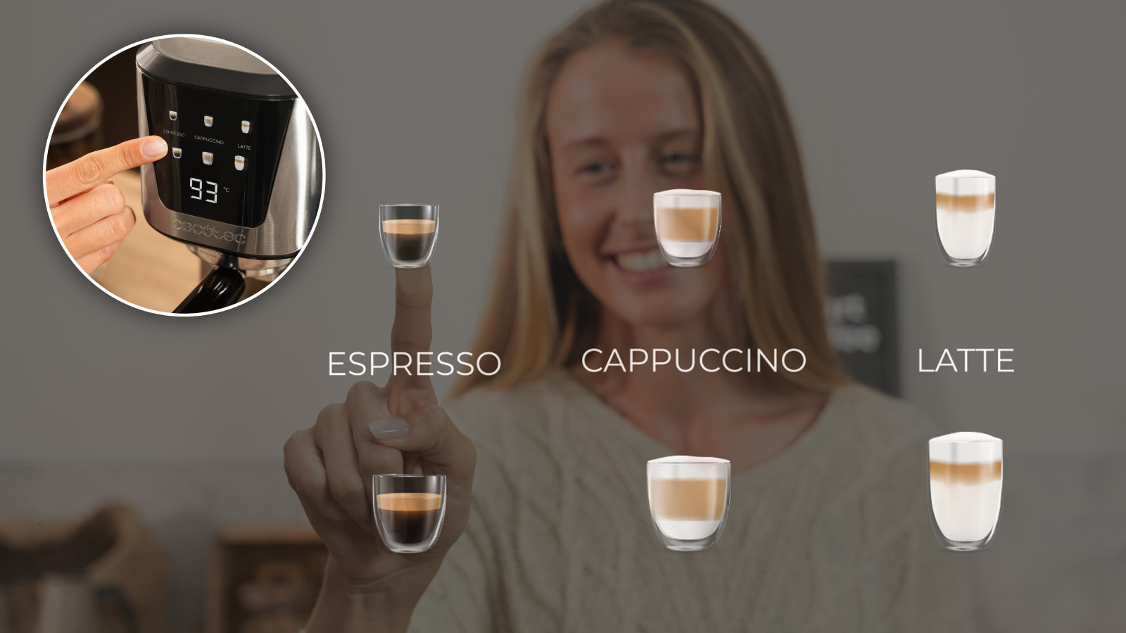 Amantes del café con leche. Incluye depósito de leche de 700 ml de capacidad como accesorio que se conecta a la cafetera y que también puedes guardar en la nevera.